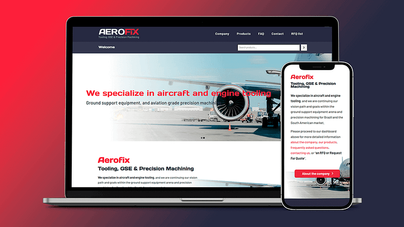 Aerofix Product Catalog WordPress Website
